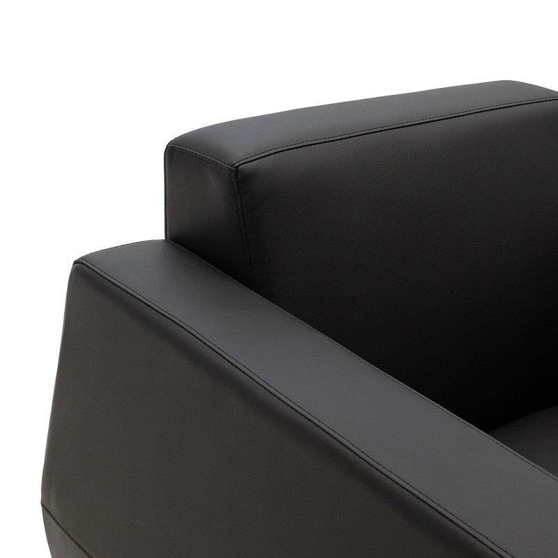 Fauteuil Dermis simili cuir noir 88x75x75cm