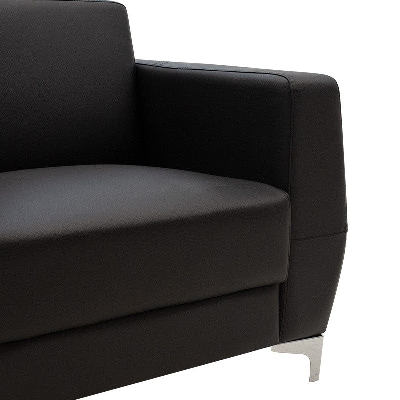 Fauteuil Dermis simili cuir noir 88x75x75cm
