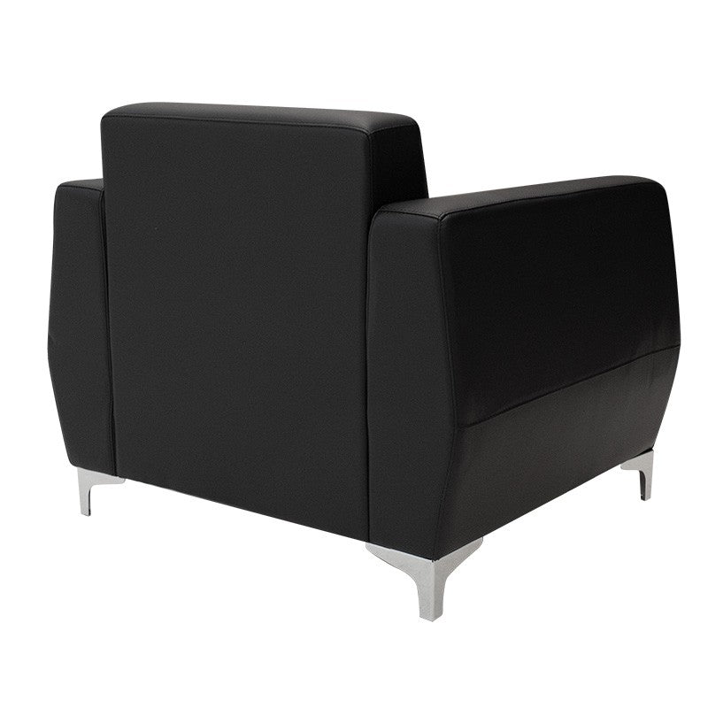 Fauteuil Dermis simili cuir noir 88x75x75cm
