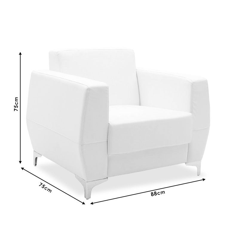 Fauteuil Dermis simili cuir noir 88x75x75cm