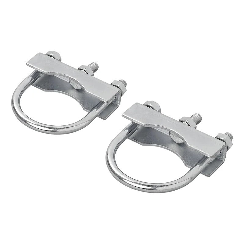 Etrier de fixation en U ronde 60/70mm pour collier roue jockey - jeu de 2 pièces dans blister