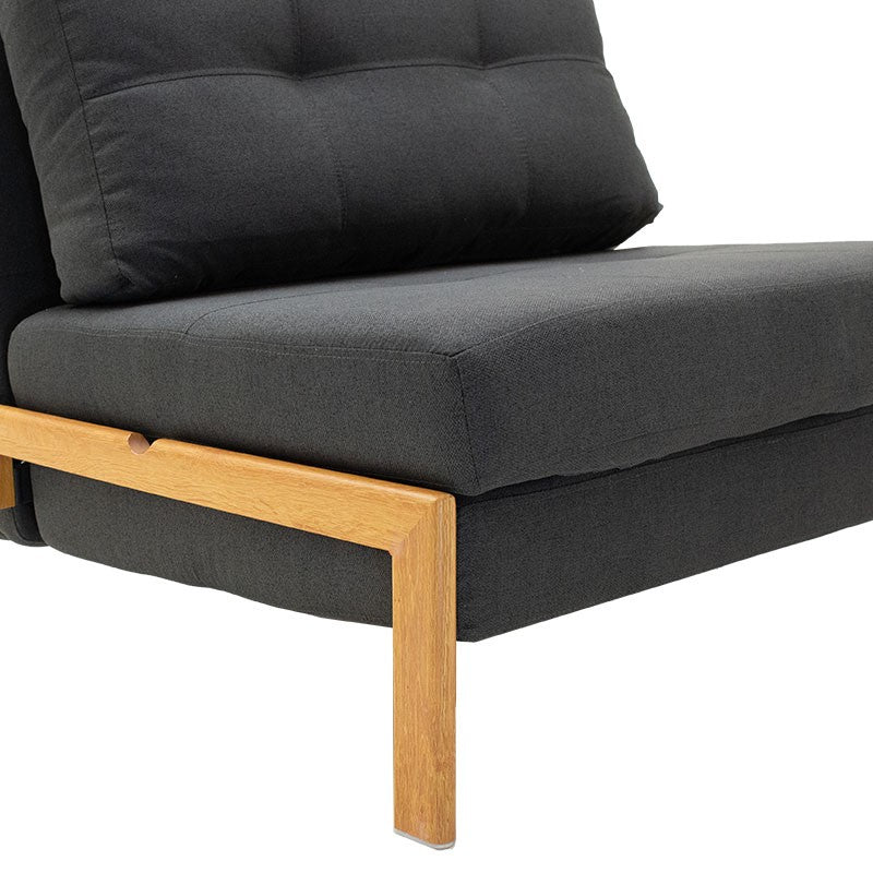 Fauteuil-lit Fancy avec tissu anthracite 95x98x70cm