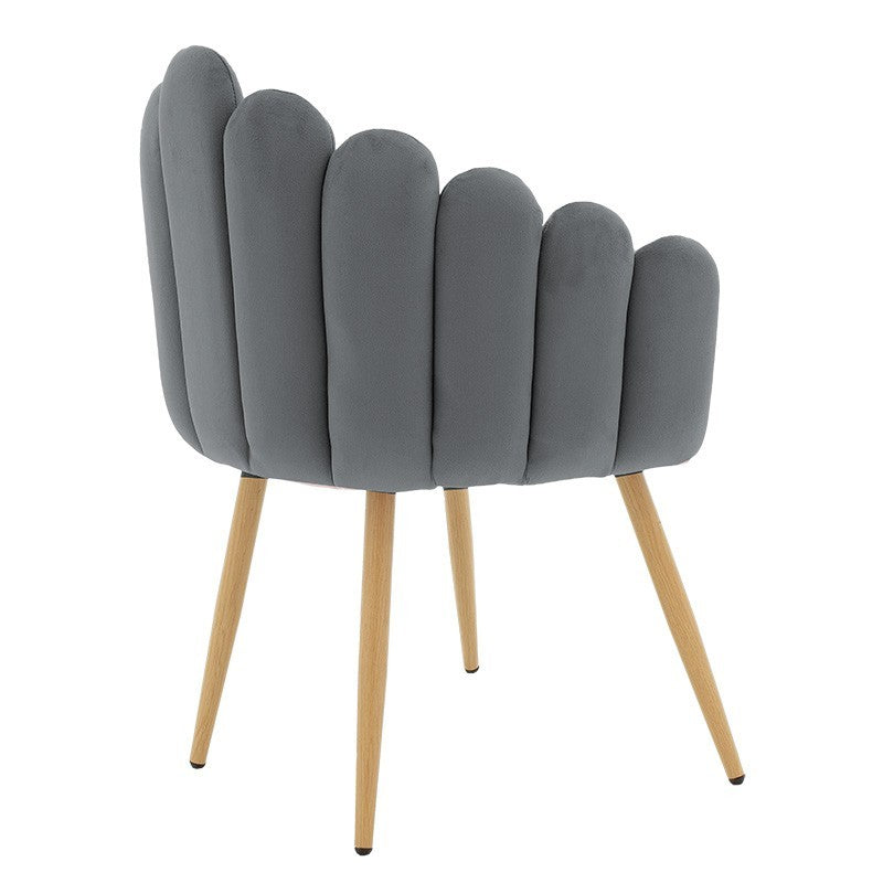 Fauteuil Briella pieds métal naturel-velours couleur gris