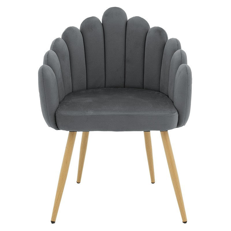 Fauteuil Briella pieds métal naturel-velours couleur gris