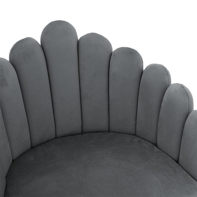 Fauteuil Briella pieds métal naturel-velours couleur gris