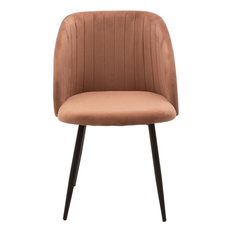 Fauteuil  chaise Oasis velours Orange - pieds noirs