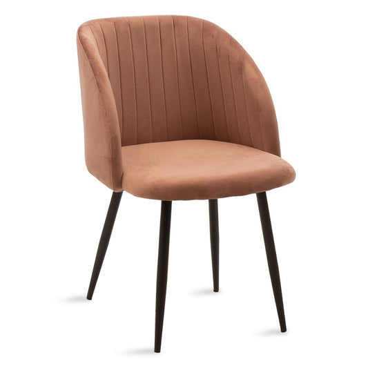 Fauteuil  chaise Oasis velours Orange - pieds noirs