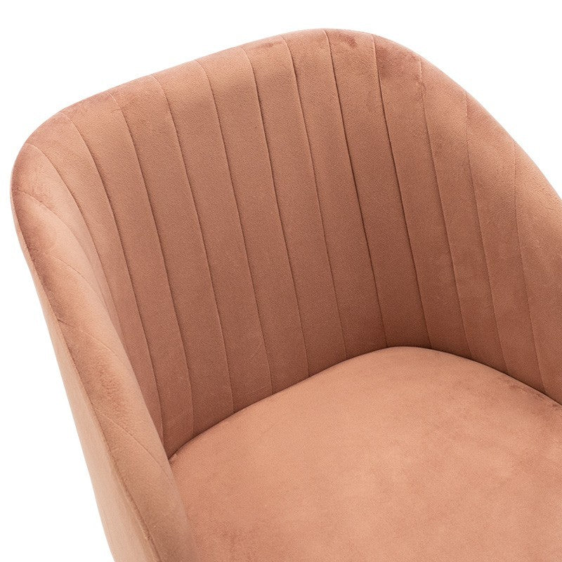 Fauteuil  chaise Oasis velours Orange - pieds noirs