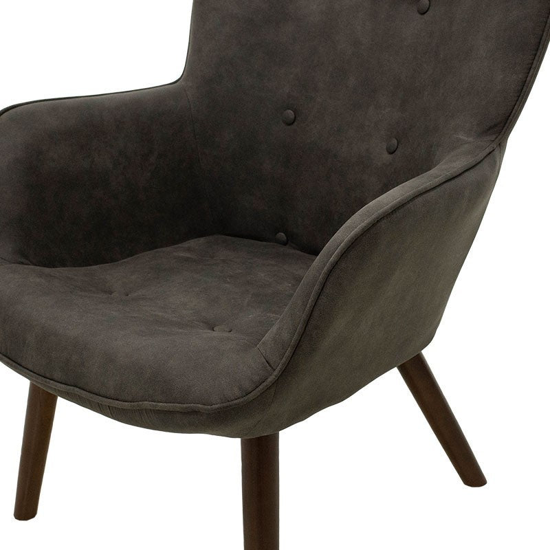Fauteuil Kido en tissu de couleur marron foncé