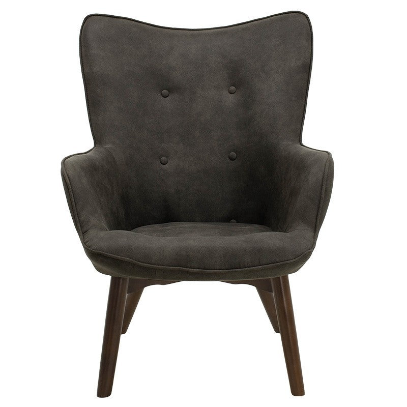 Fauteuil Kido en tissu de couleur marron foncé