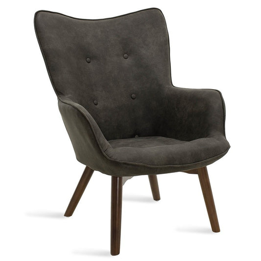 Fauteuil Kido en tissu de couleur marron foncé