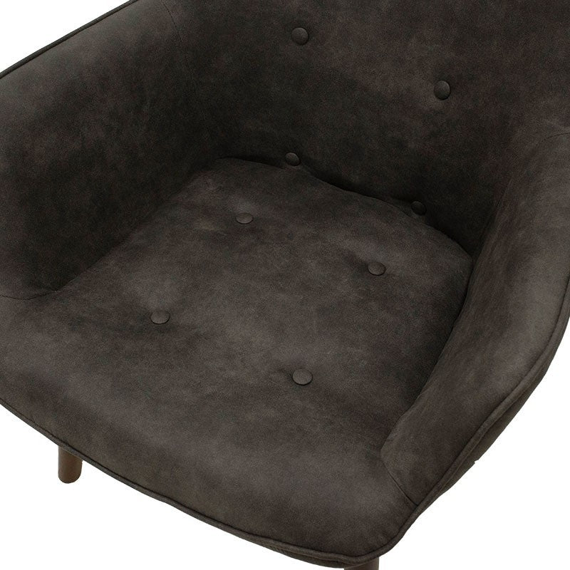 Fauteuil Kido en tissu de couleur marron foncé