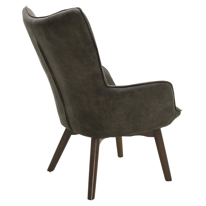 Fauteuil Kido en tissu de couleur marron foncé