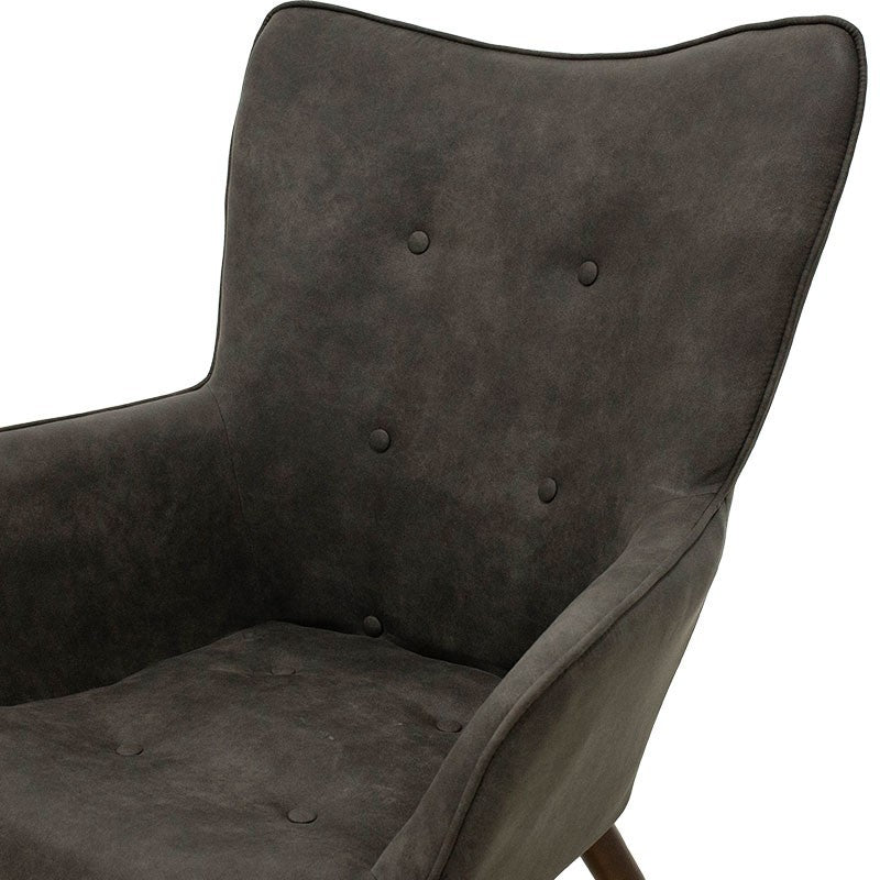 Fauteuil Kido en tissu de couleur marron foncé