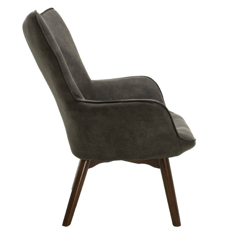 Fauteuil Kido en tissu de couleur marron foncé