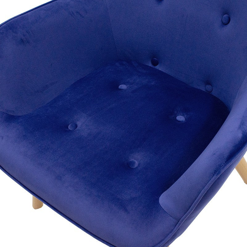 Fauteuil Kido velours couleur bleu