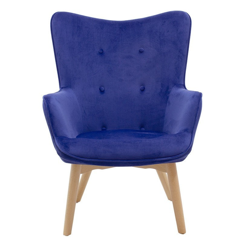 Fauteuil Kido velours couleur bleu
