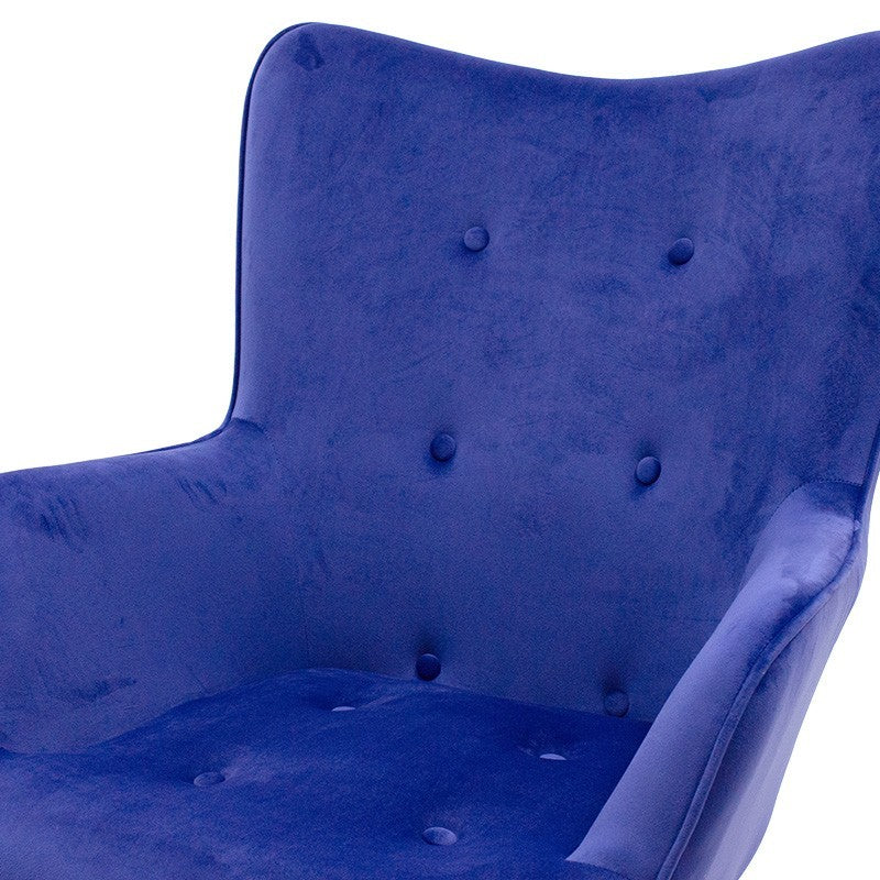 Fauteuil Kido velours couleur bleu