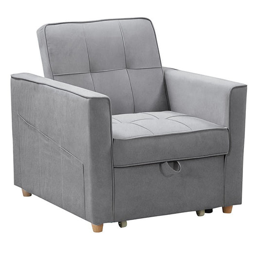 Fauteuil-lit Commit tissu couleur gris 82x93x90cm