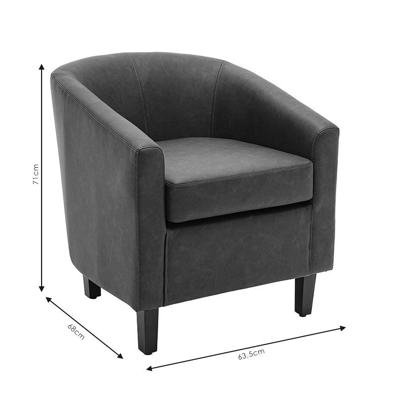 Fauteuil Major PU Beige  63,5x68x71cm