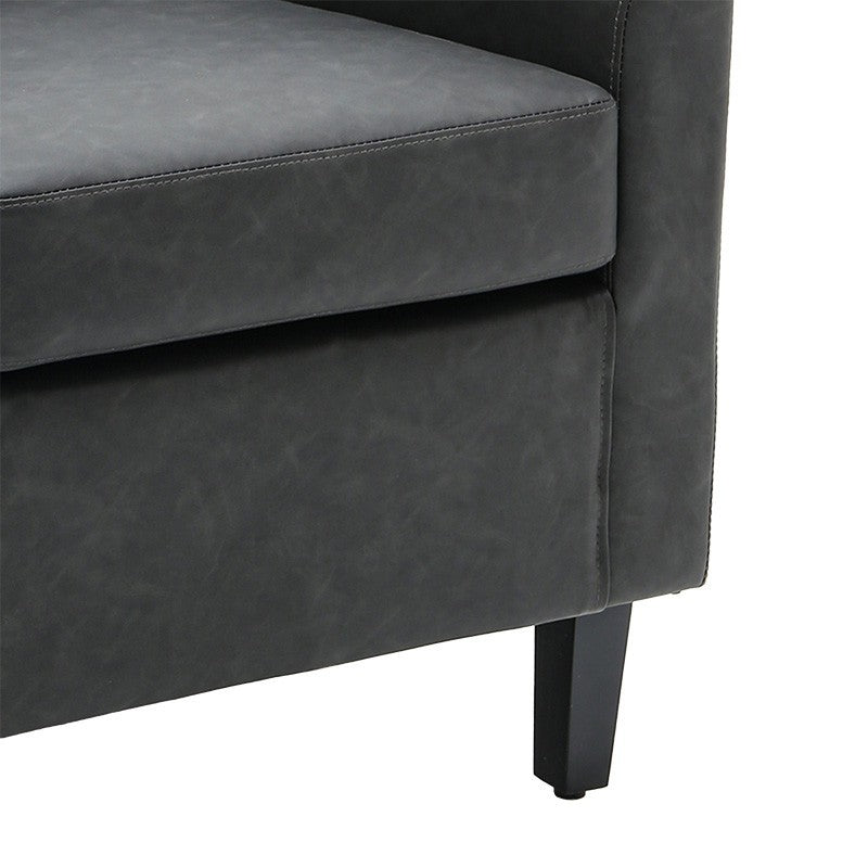 Fauteuil Major PU noir-gris 63,5x68x71cm
