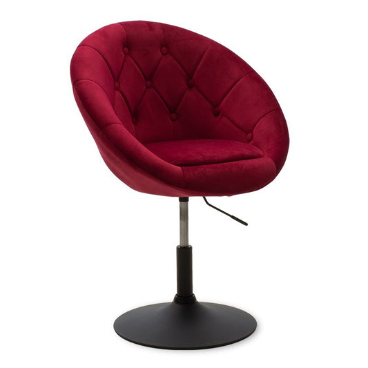 Fauteuil relevable Ivy velours couleur bordeaux-noir 68x56x82-94cm