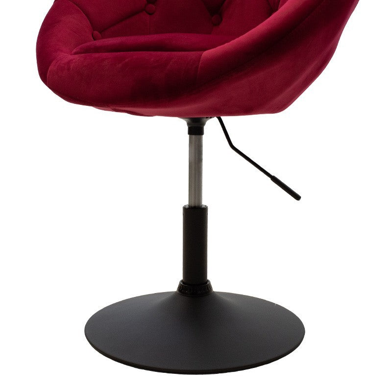 Fauteuil relevable Ivy velours couleur bordeaux-noir 68x56x82-94cm