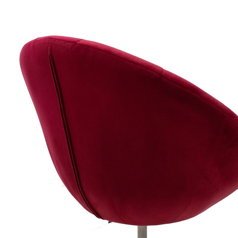 Fauteuil relevable Ivy velours couleur bordeaux-noir 68x56x82-94cm