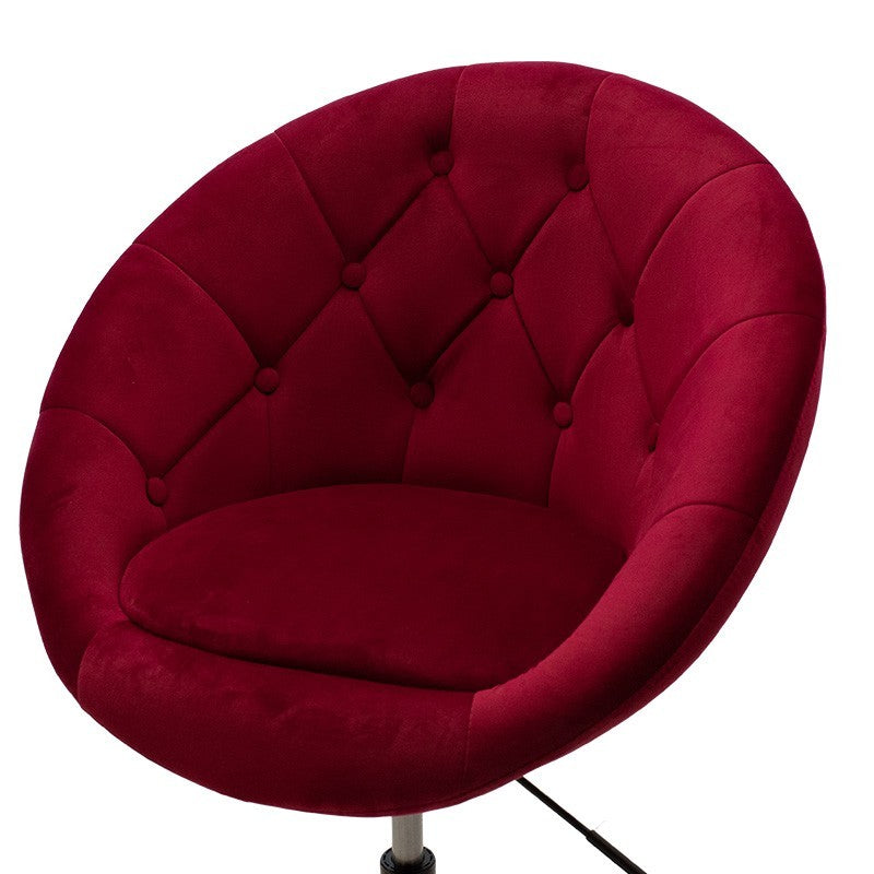 Fauteuil relevable Ivy velours couleur bordeaux-noir 68x56x82-94cm