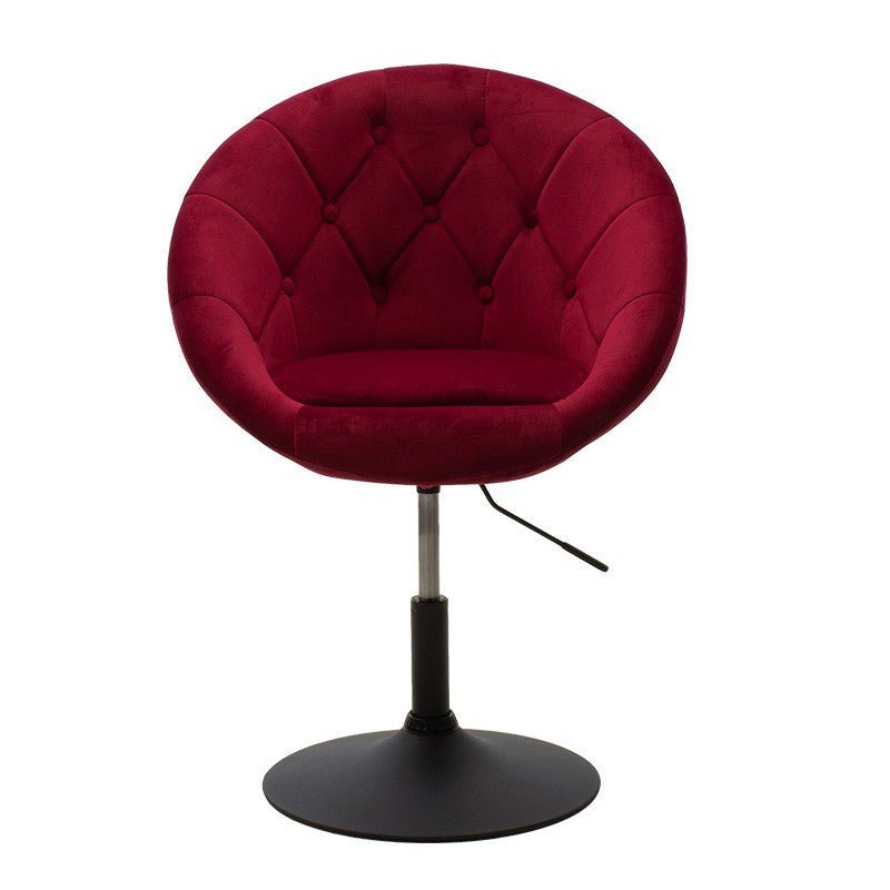 Fauteuil relevable Ivy velours couleur bordeaux-noir 68x56x82-94cm