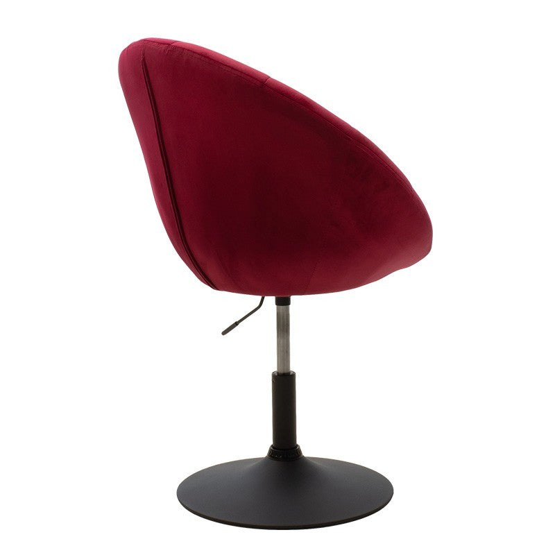 Fauteuil relevable Ivy velours couleur bordeaux-noir 68x56x82-94cm