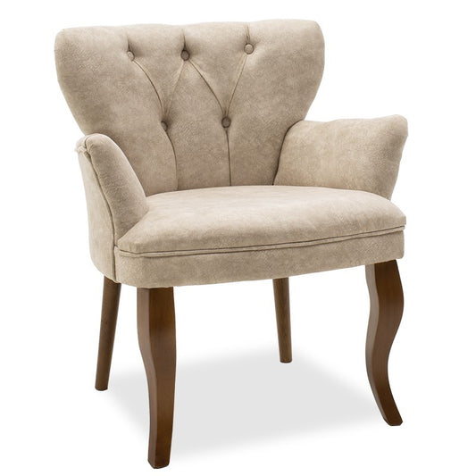 Fauteuil Samara tissu beige antique 67x62x78cm