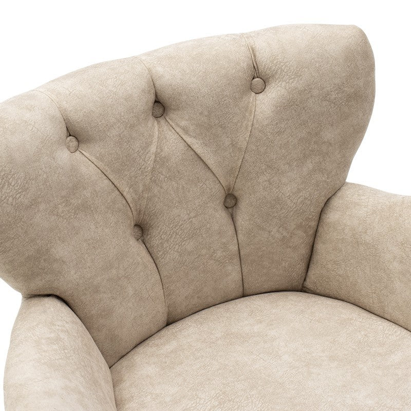 Fauteuil Samara tissu beige antique 67x62x78cm