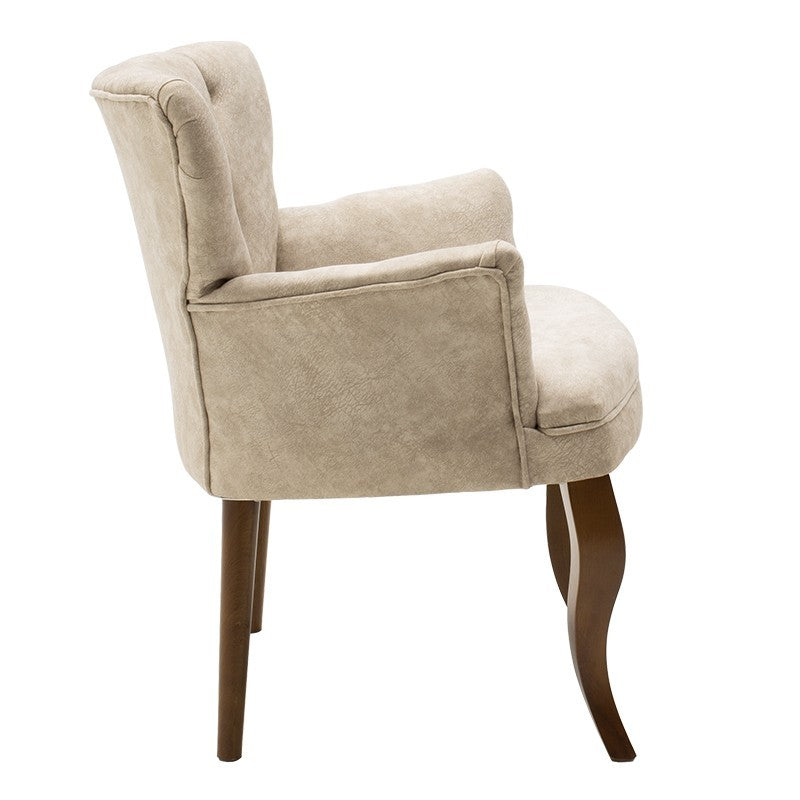 Fauteuil Samara tissu beige antique 67x62x78cm