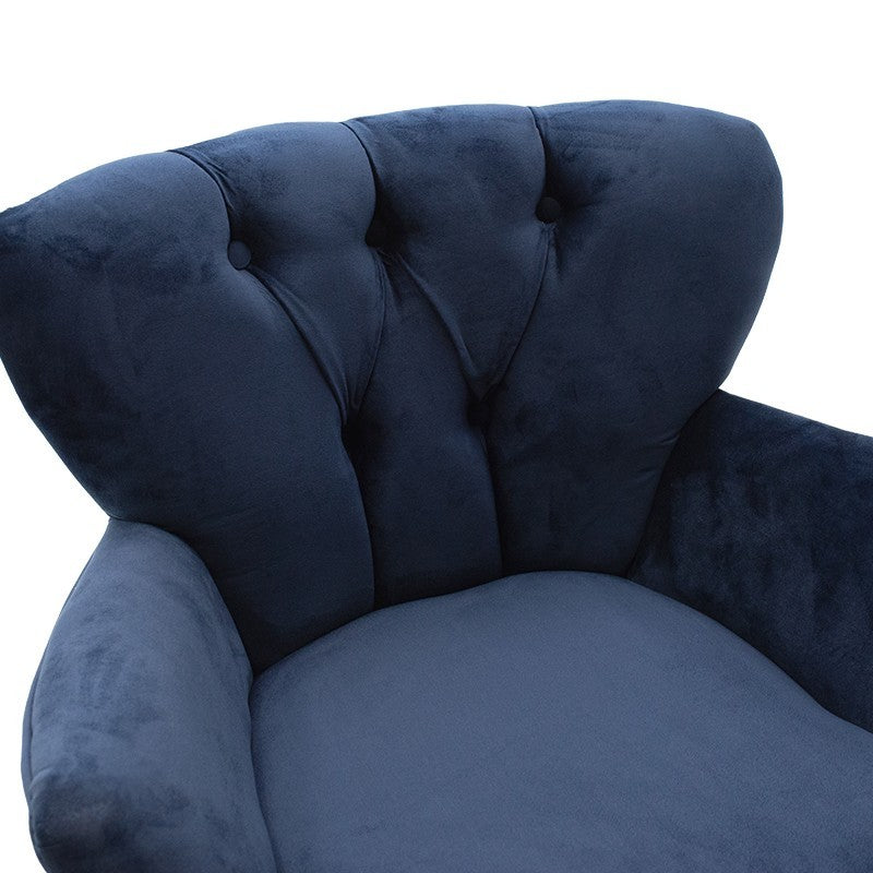 Fauteuil Samara tissu bleu 67x62x78cm