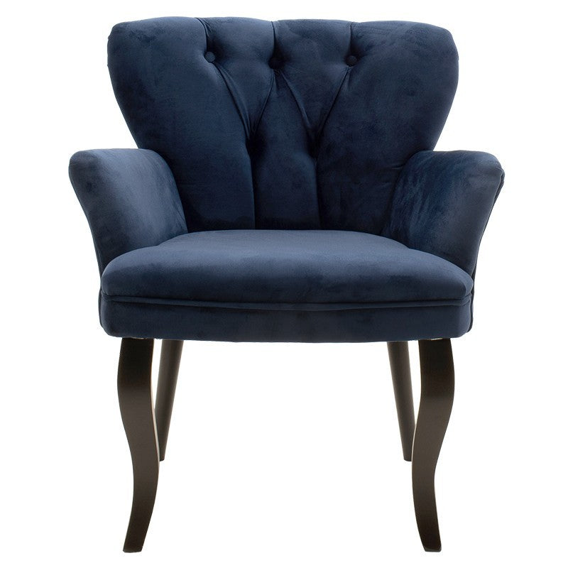 Fauteuil Samara tissu bleu 67x62x78cm