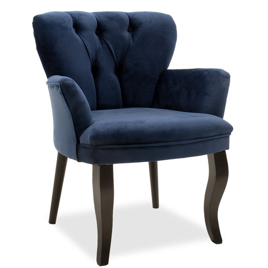 Fauteuil Samara tissu bleu 67x62x78cm