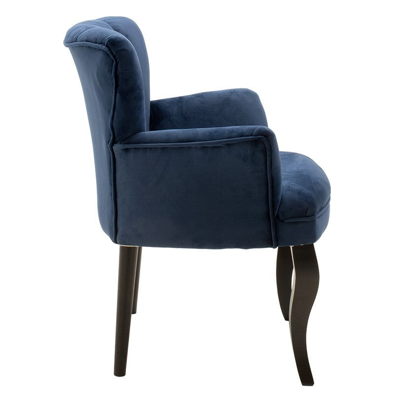 Fauteuil Samara tissu bleu 67x62x78cm