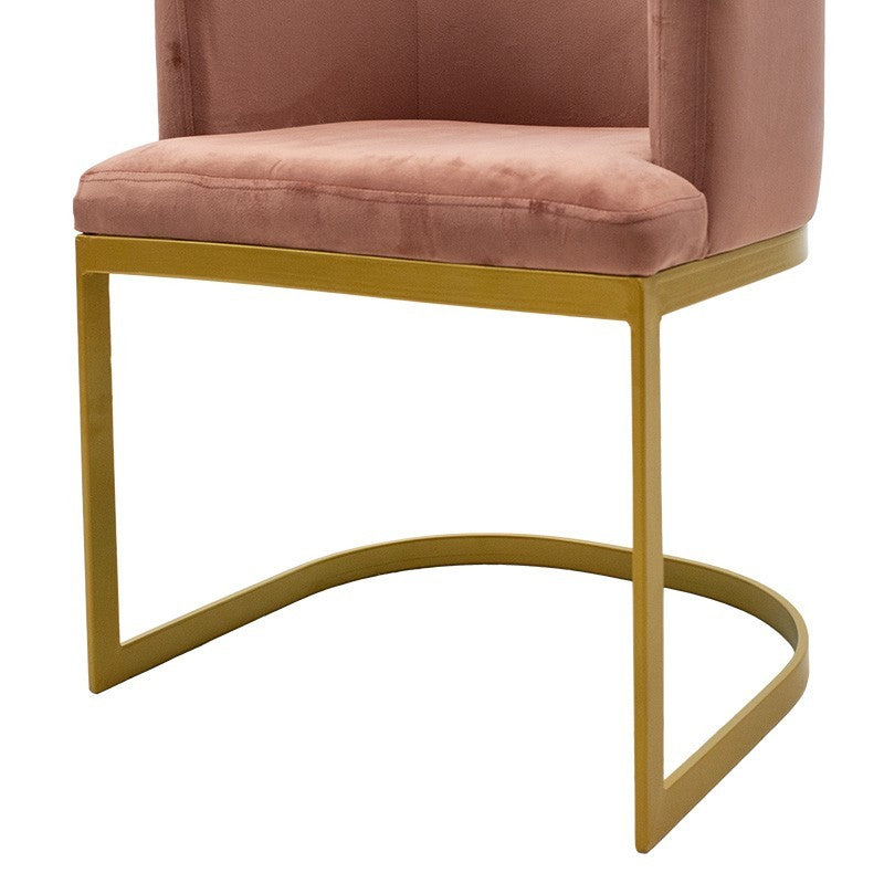 Fauteuil Viv en velours pomme pourrie - métal doré