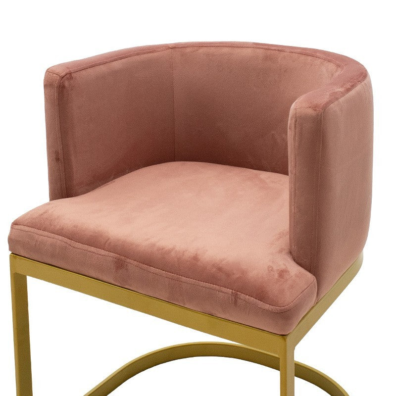 Fauteuil Viv en velours pomme pourrie - métal doré