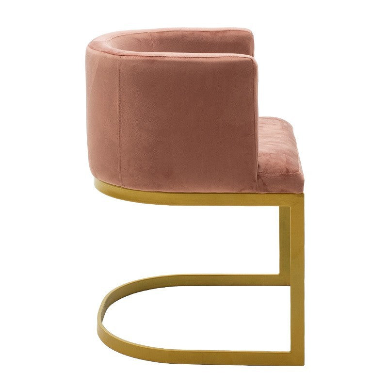 Fauteuil Viv en velours pomme pourrie - métal doré