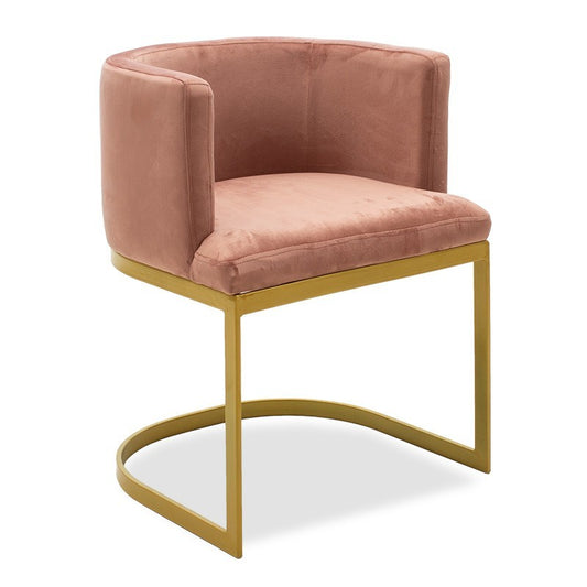 Fauteuil Viv en velours pomme pourrie - métal doré