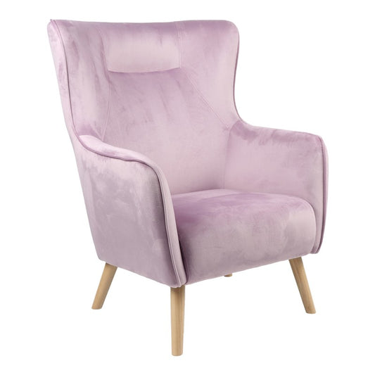 Fauteuil insicive tissu velours pomme pourrie-pied naturel 72x89x105cm