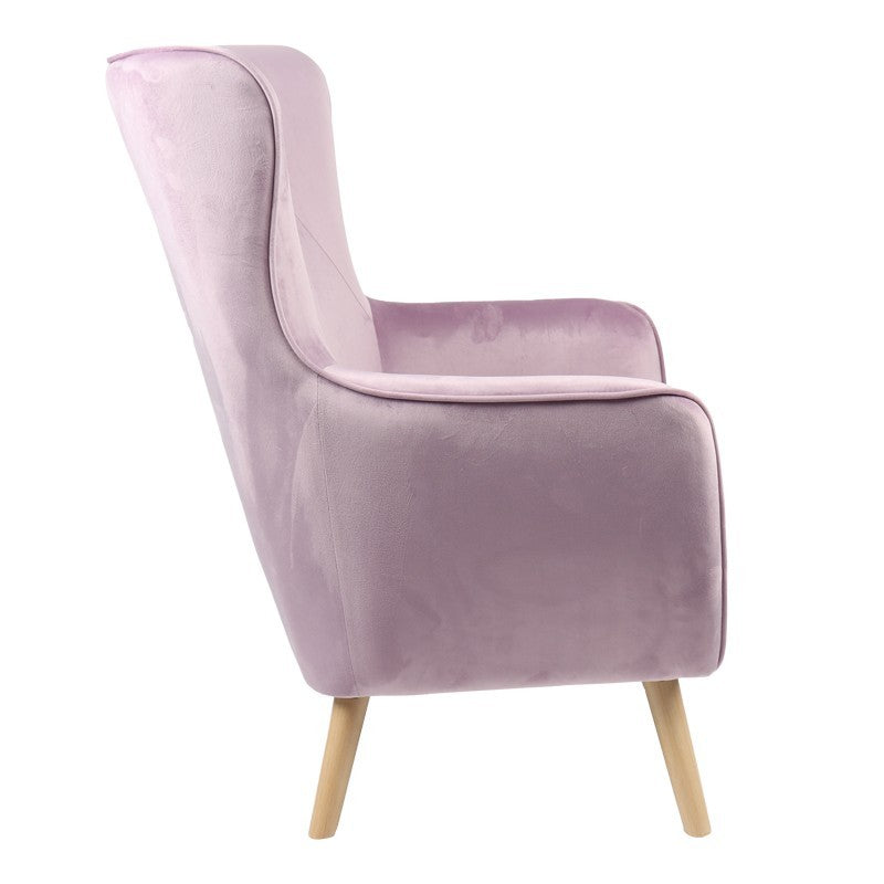 Fauteuil insicive tissu velours pomme pourrie-pied naturel 72x89x105cm
