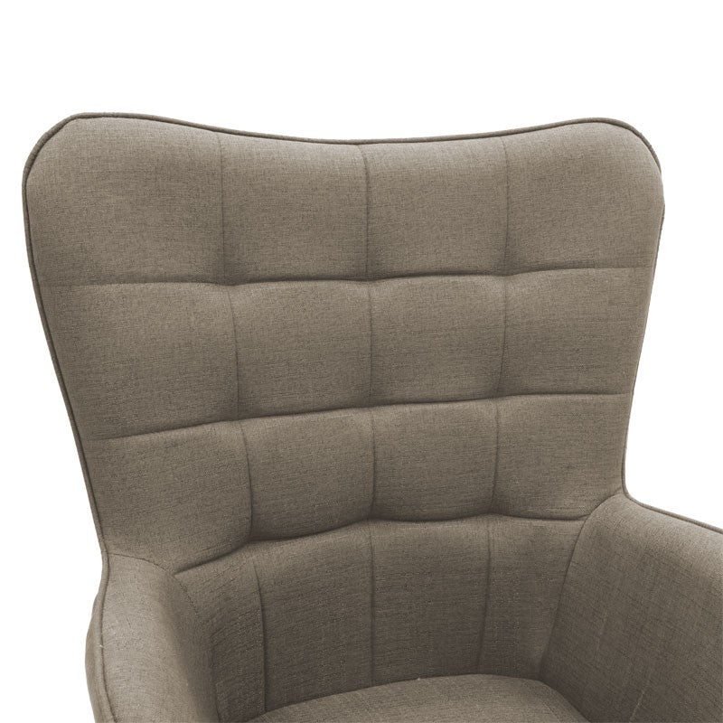 Fauteuil Maddison avec repose-pieds-coussin tissu beige-naturel 69x74x98cm