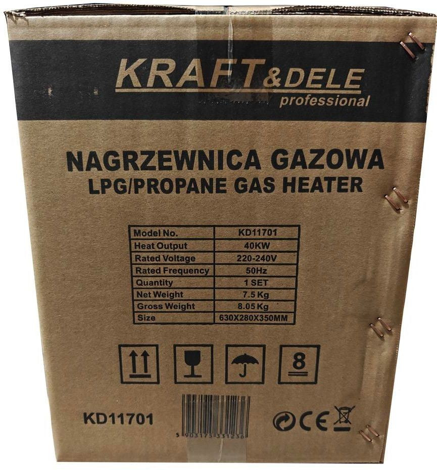 Chauffage de chantier au gaz 40 kW Thermostat Réducteur