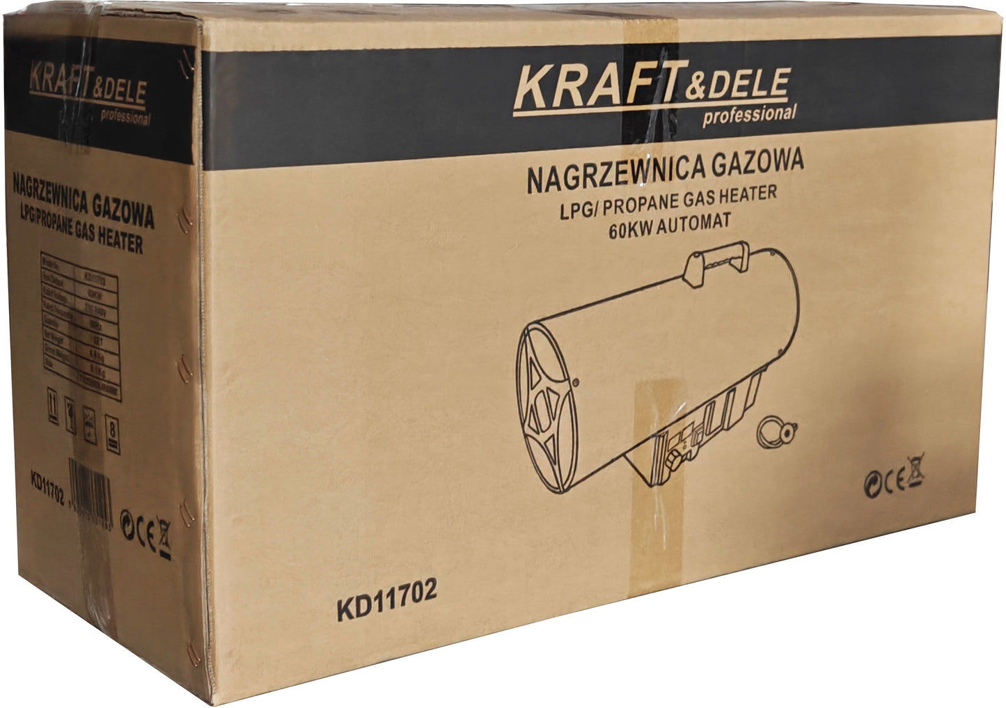 Chauffage de chantier au gaz 60 kW Thermostat