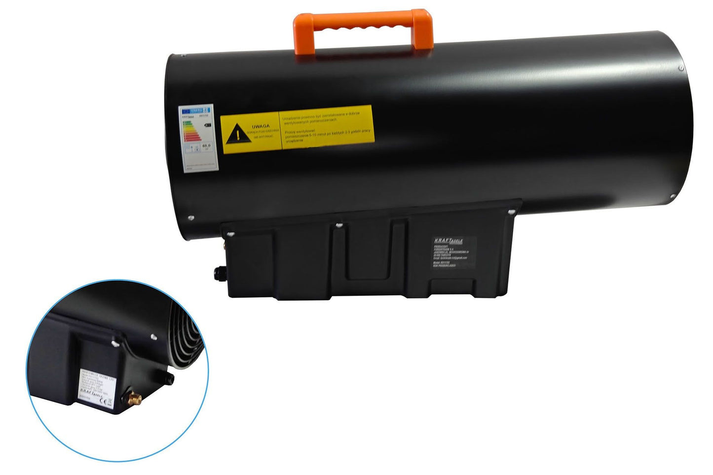 Chauffage de chantier au gaz 60 kW Thermostat