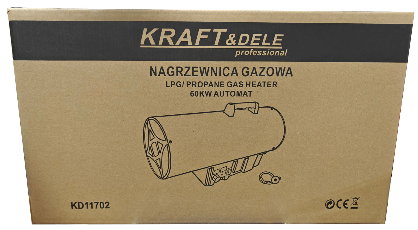 Chauffage de chantier au gaz 60 kW Thermostat