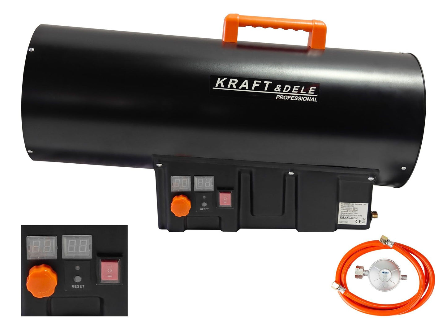 Chauffage de chantier au gaz 60 kW Thermostat